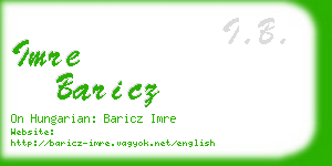 imre baricz business card